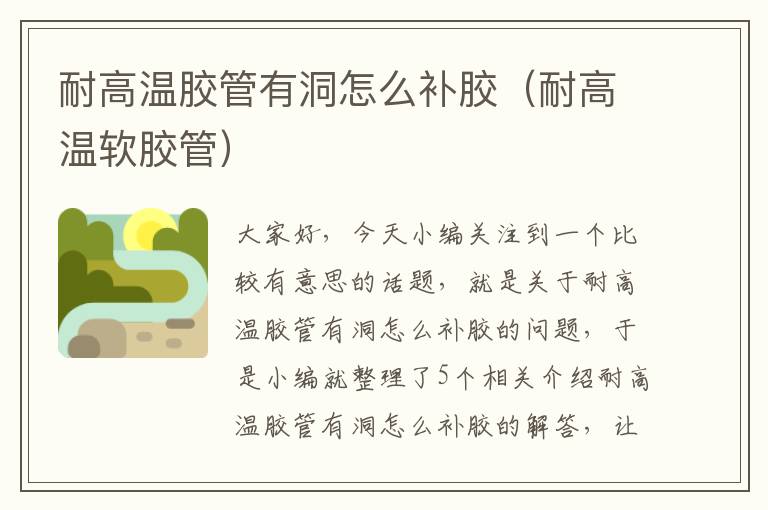 耐高温胶管有洞怎么补胶(耐高温软胶管)
