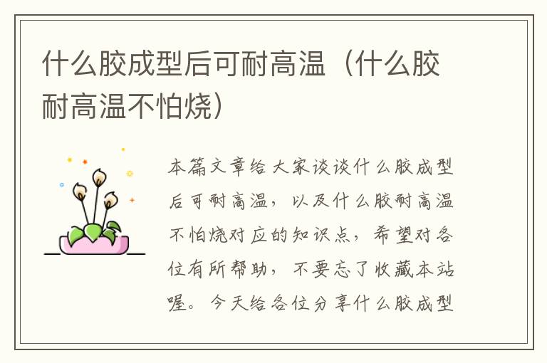 什么胶成型后可耐高温(什么胶耐高温不怕烧)