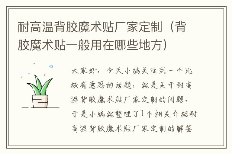 耐高温背胶魔术贴厂家定制(背胶魔术贴一般用在哪些地方)