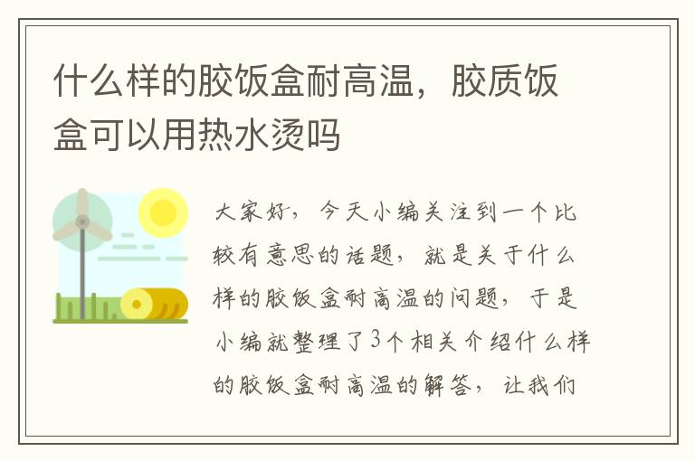 什么样的胶饭盒耐高温,胶质饭盒可以用热水烫吗