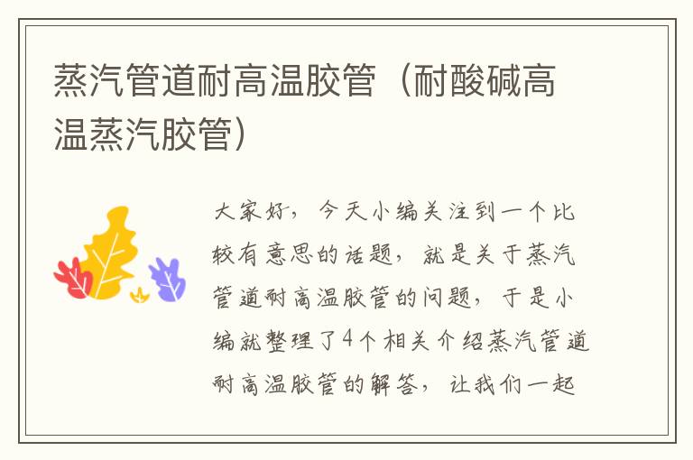 蒸汽管道耐高温胶管(耐酸碱高温蒸汽胶管)
