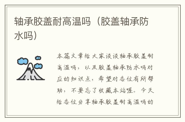 轴承胶盖耐高温吗(胶盖轴承防水吗)