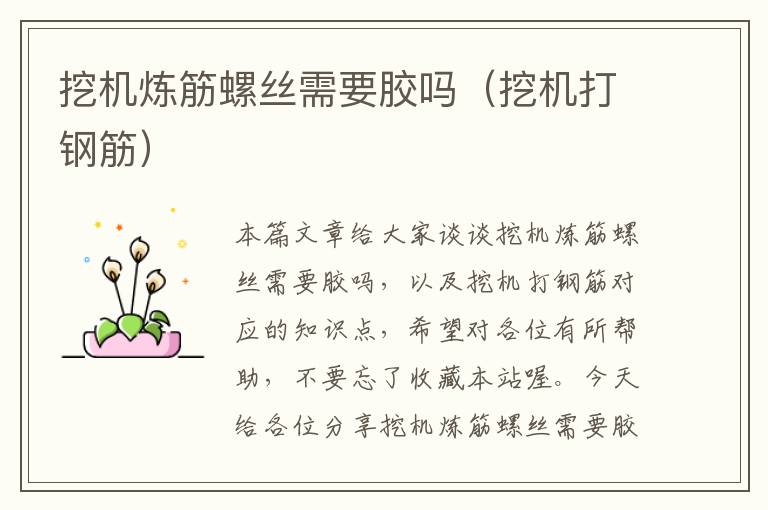 挖机炼筋螺丝需要胶吗(挖机打钢筋)