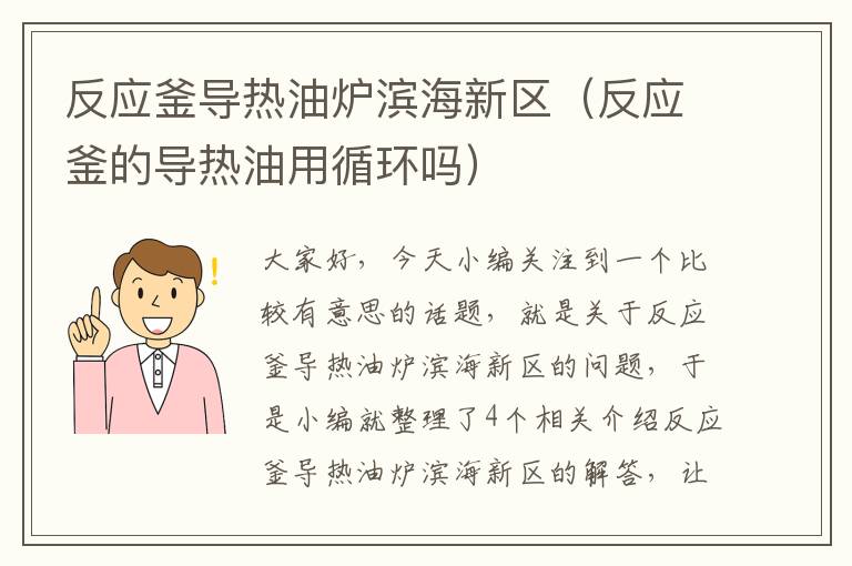 反应釜导热油炉滨海新区(反应釜的导热油用循环吗)