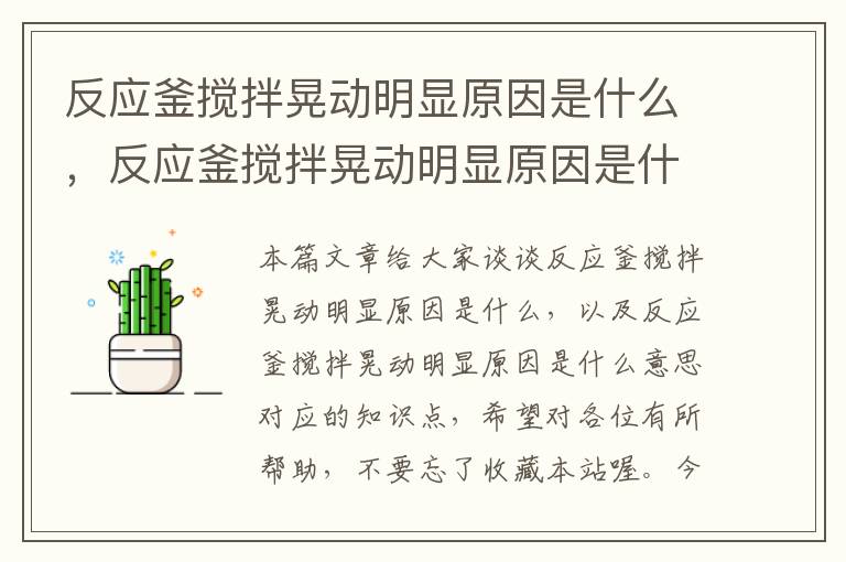 反应釜搅拌晃动明显原因是什么,反应釜搅拌晃动明显原因是什么意思