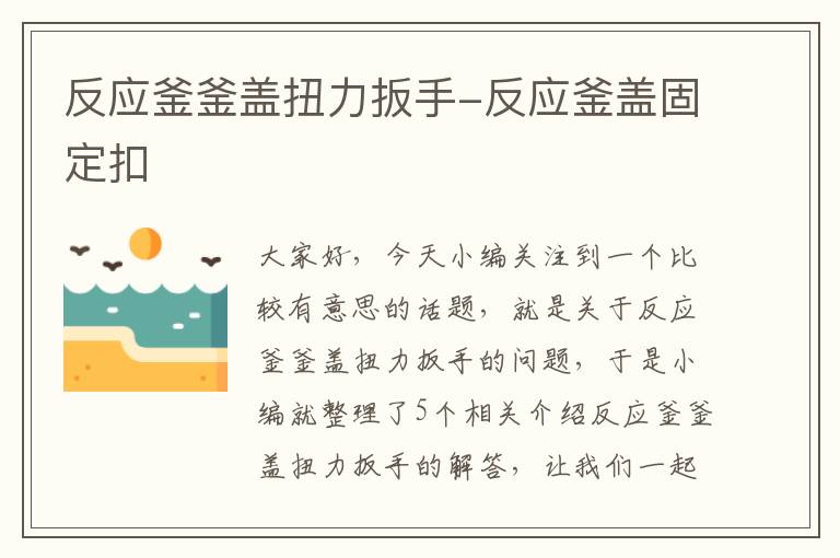 反应釜釜盖扭力扳手-反应釜盖固定扣