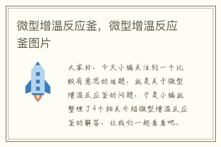 微型增温反应釜,微型增温反应釜图片