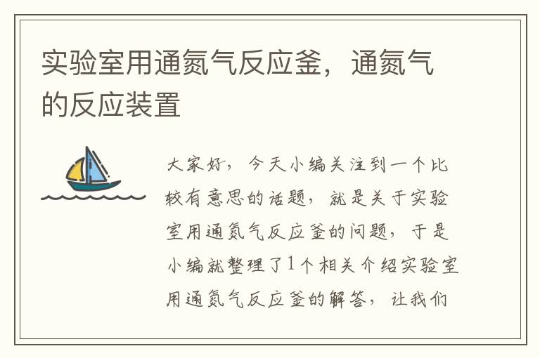 实验室用通氮气反应釜,通氮气的反应装置