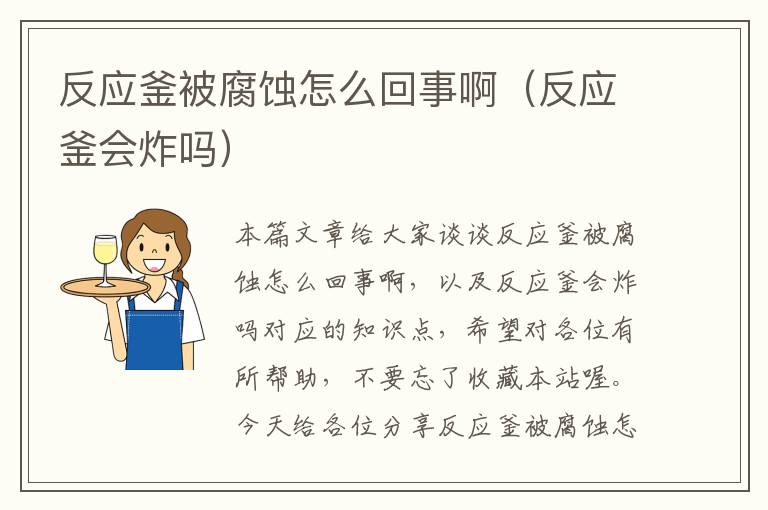 反应釜被腐蚀怎么回事啊（反应釜会炸吗）