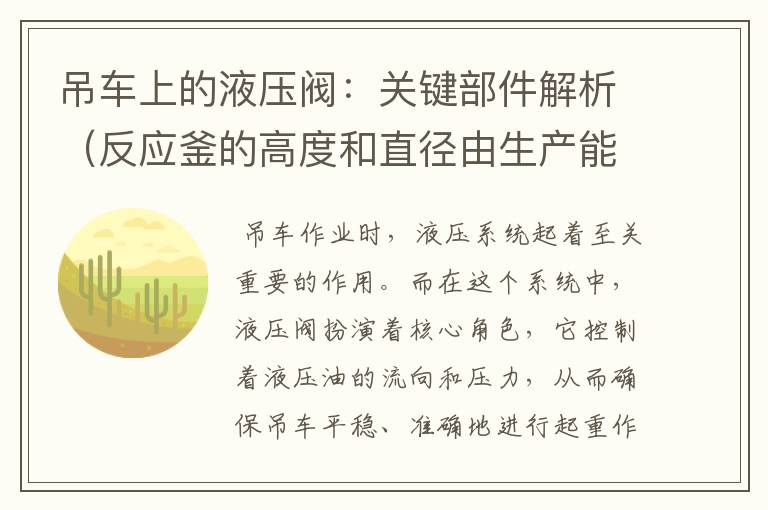 吊车上的液压阀:关键部件解析(反应釜的高度和直径由生产能力和反应要求决定)