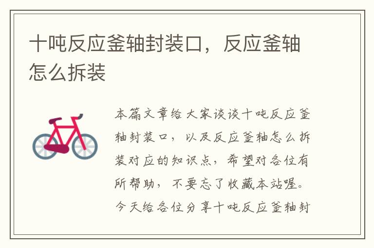 十吨反应釜轴封装口,反应釜轴怎么拆装