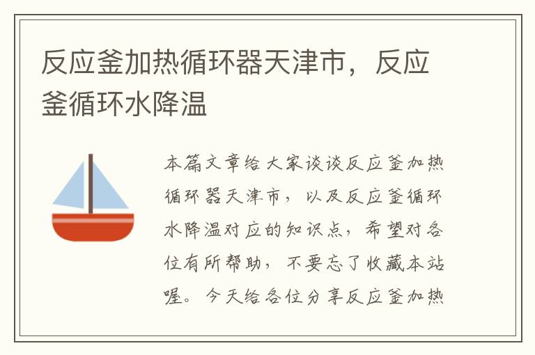 反应釜加热循环器天津市,反应釜循环水降温