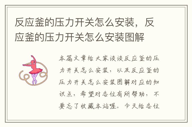 反应釜的压力开关怎么安装,反应釜的压力开关怎么安装图解