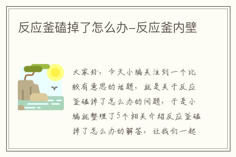 反应釜磕掉了怎么办-反应釜内壁