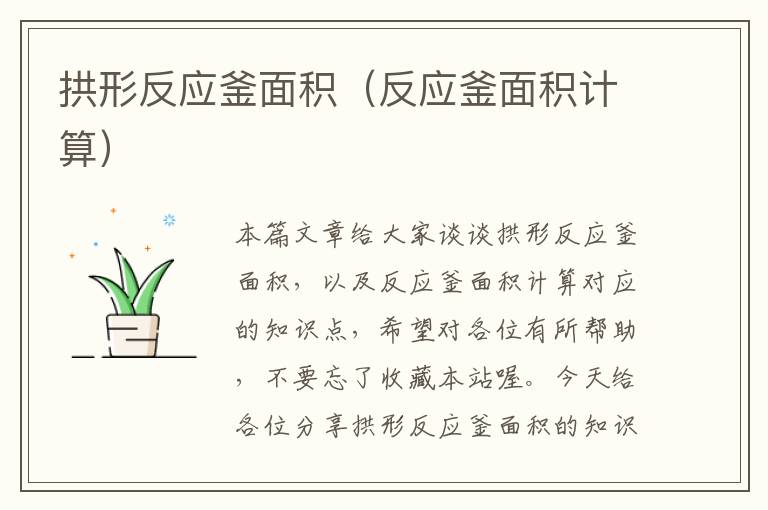 拱形反应釜面积(反应釜面积计算)