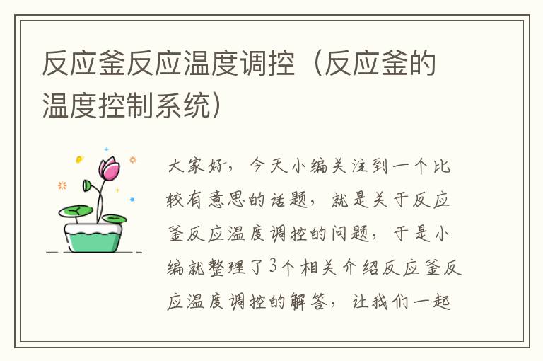 反应釜反应温度调控(反应釜的温度控制系统)