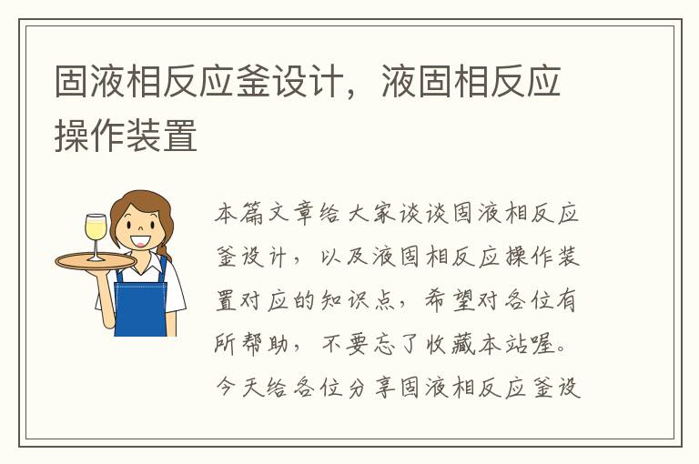 固液相反应釜设计,液固相反应操作装置