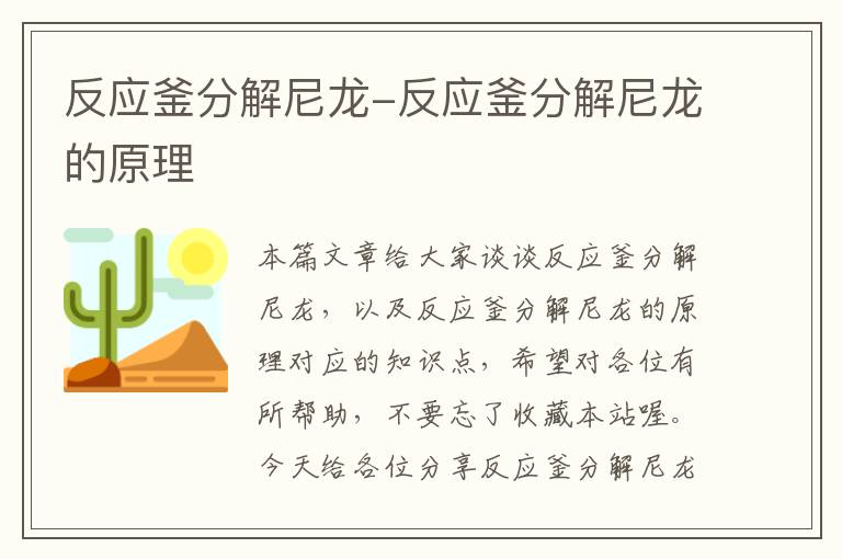 反应釜分解尼龙-反应釜分解尼龙的原理