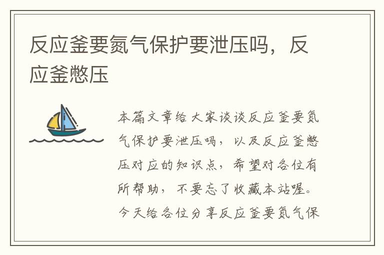 反应釜要氮气保护要泄压吗,反应釜憋压