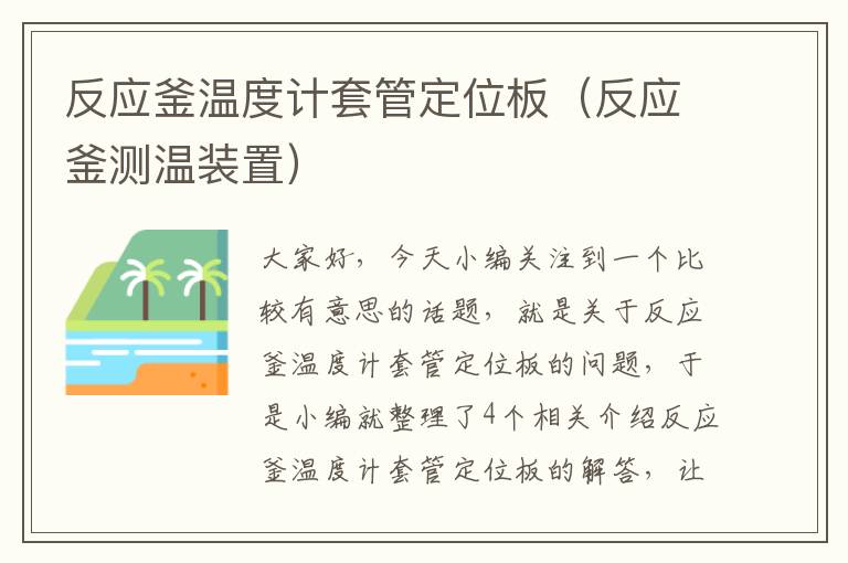 反应釜温度计套管定位板(反应釜测温装置)