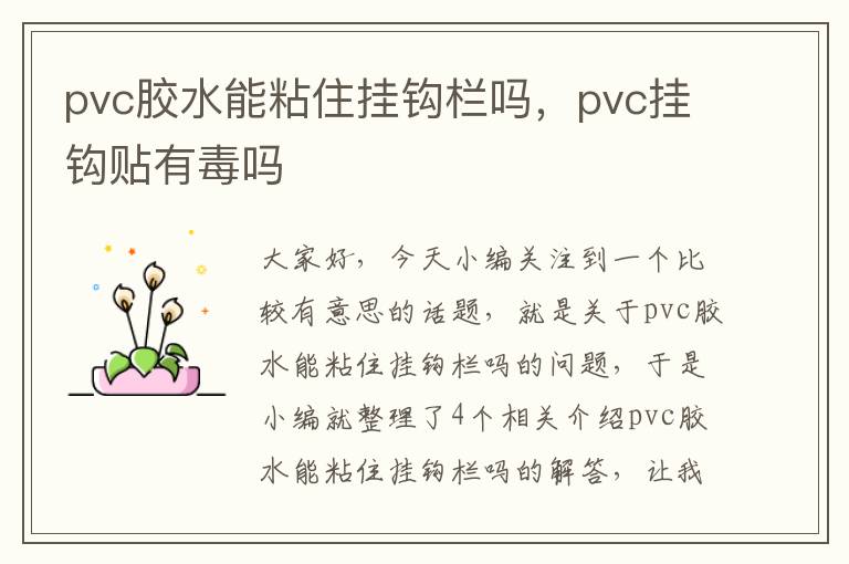 pvc胶水能粘住挂钩栏吗,pvc挂钩贴有毒吗