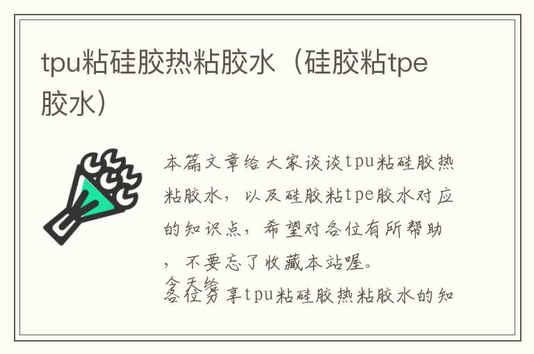 tpu粘硅胶热粘胶水(硅胶粘tpe胶水)