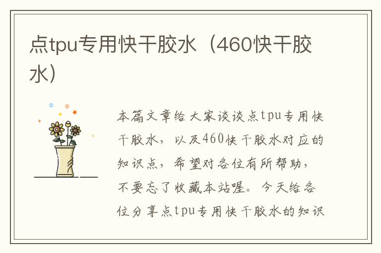 点tpu专用快干胶水(460快干胶水)