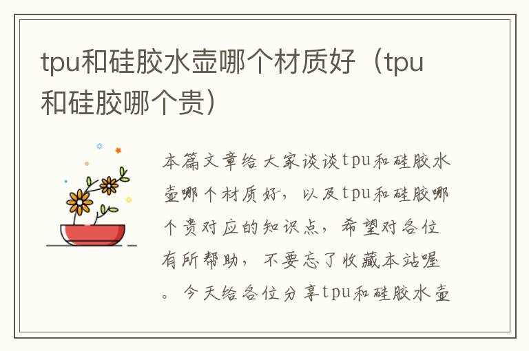 tpu和硅胶水壶哪个材质好(tpu和硅胶哪个贵)