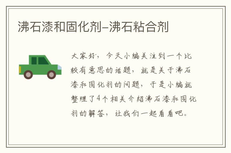 沸石漆和固化剂-沸石粘合剂