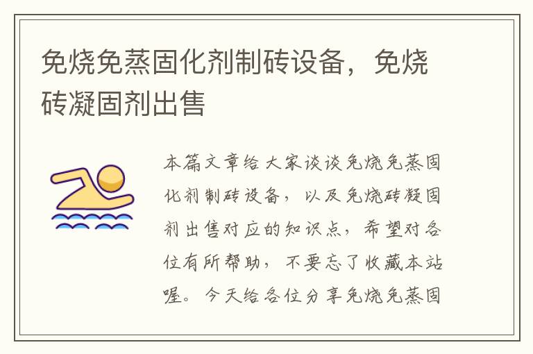 免烧免蒸固化剂制砖设备,免烧砖凝固剂出售