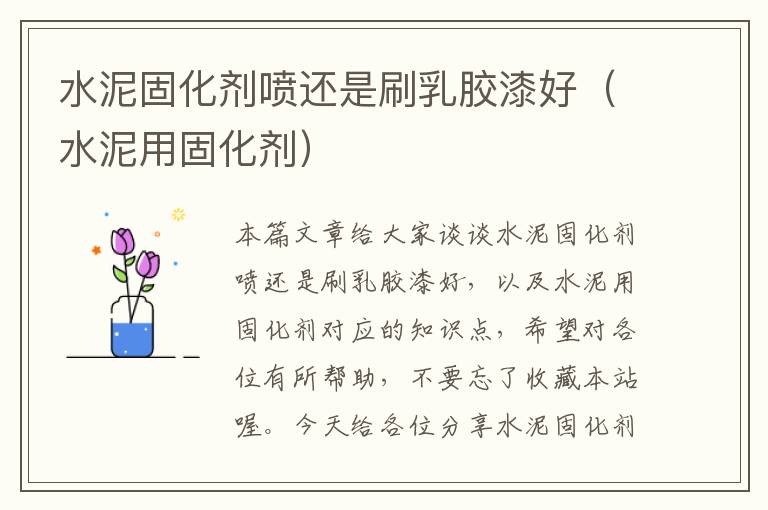 水泥固化剂喷还是刷乳胶漆好(水泥用固化剂)