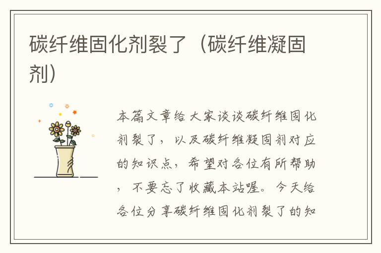 碳纤维固化剂裂了(碳纤维凝固剂)