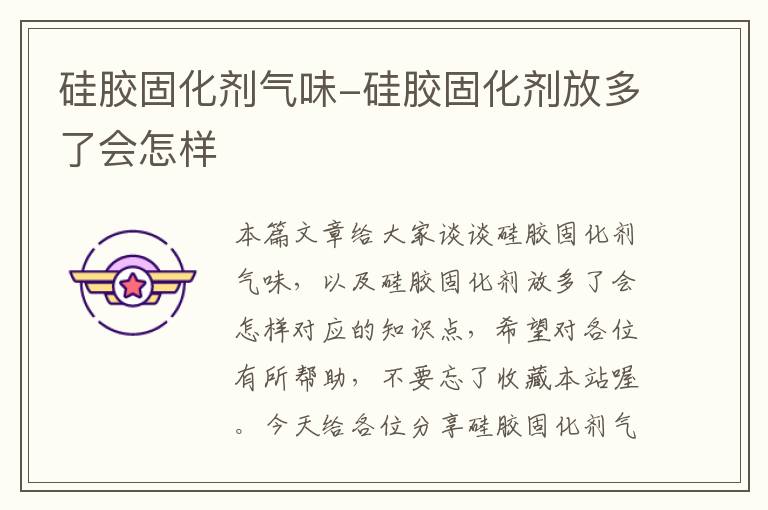 硅胶固化剂气味-硅胶固化剂放多了会怎样