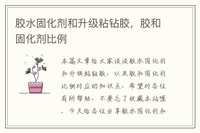 胶水固化剂和升级粘钻胶,胶和固化剂比例