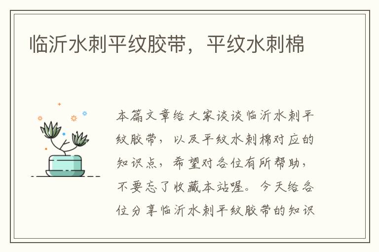 临沂水刺平纹胶带,平纹水刺棉