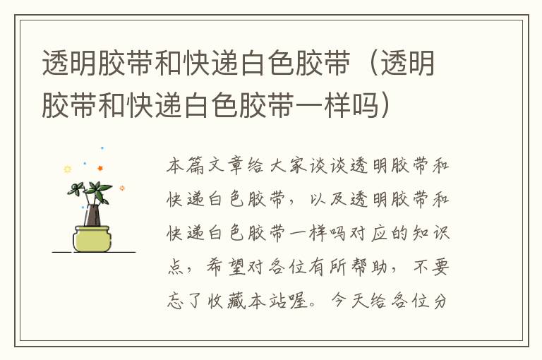 透明胶带和快递白色胶带(透明胶带和快递白色胶带一样吗)
