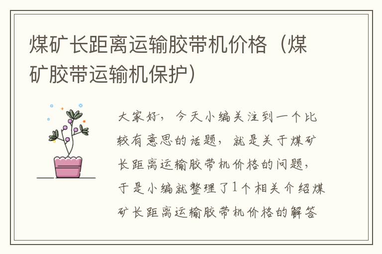 煤矿长距离运输胶带机价格(煤矿胶带运输机保护)
