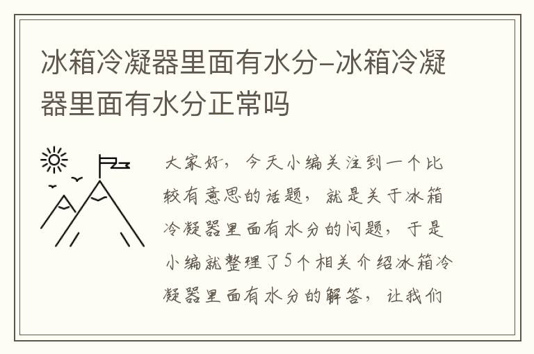 冰箱冷凝器里面有水分-冰箱冷凝器里面有水分正常吗