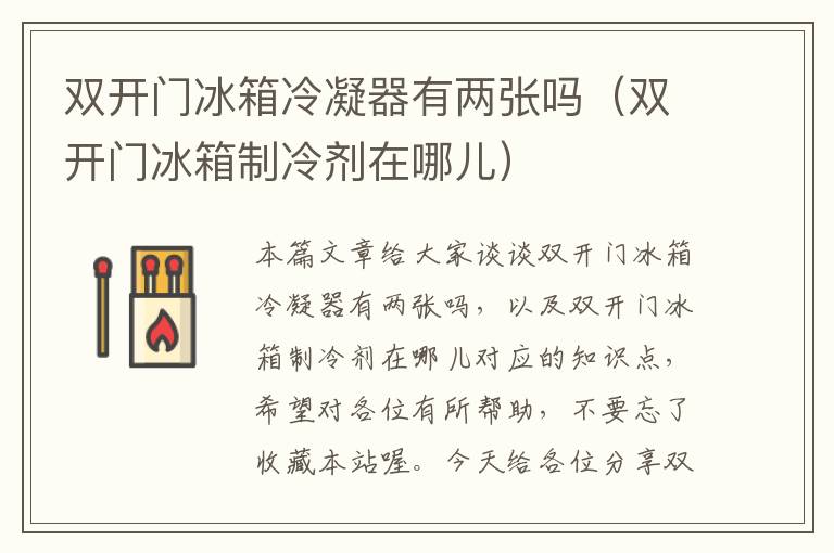 双开门冰箱冷凝器有两张吗(双开门冰箱制冷剂在哪儿)