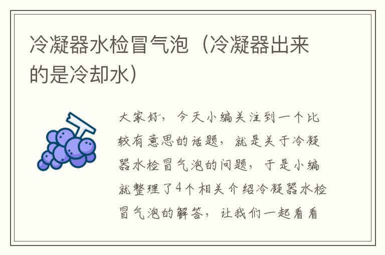 冷凝器水检冒气泡(冷凝器出来的是冷却水)