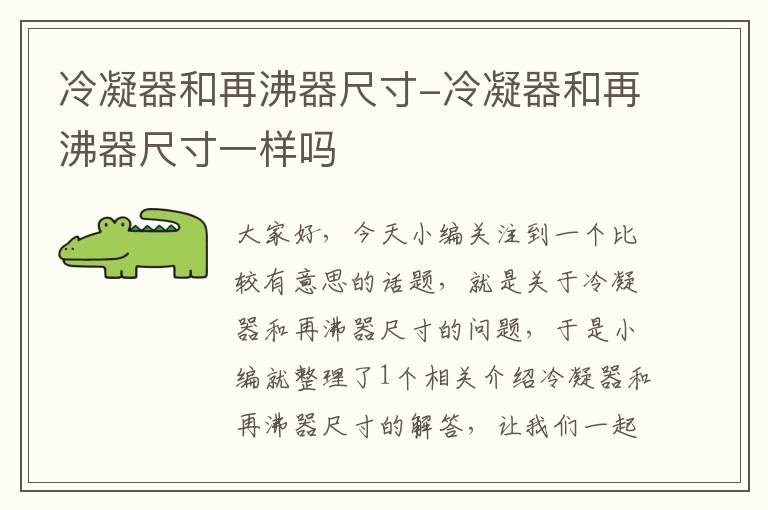 冷凝器和再沸器尺寸-冷凝器和再沸器尺寸一样吗