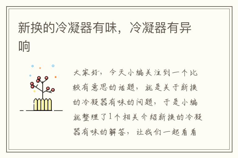 新换的冷凝器有味,冷凝器有异响
