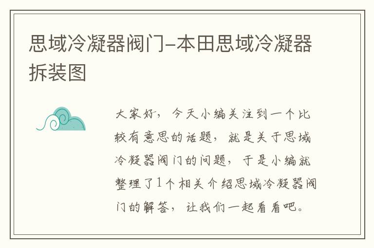 思域冷凝器阀门-本田思域冷凝器拆装图