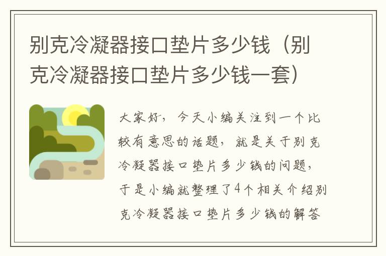 别克冷凝器接口垫片多少钱(别克冷凝器接口垫片多少钱一套)