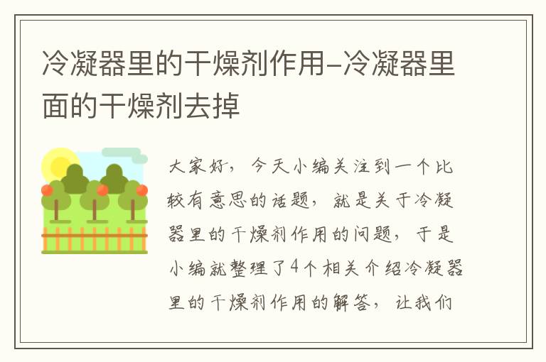 冷凝器里的干燥剂作用-冷凝器里面的干燥剂去掉