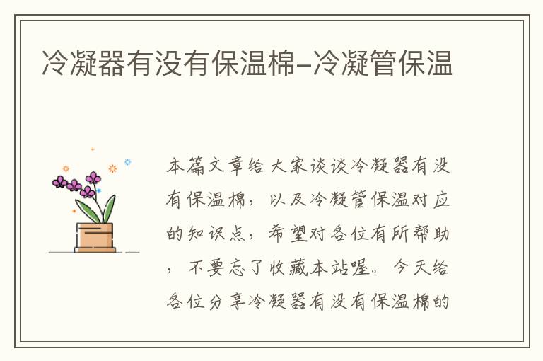 冷凝器有没有保温棉-冷凝管保温