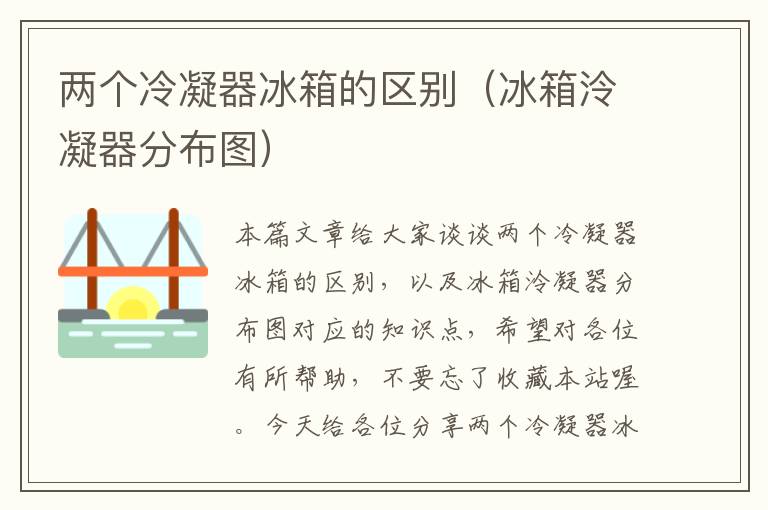 两个冷凝器冰箱的区别(冰箱泠凝器分布图)