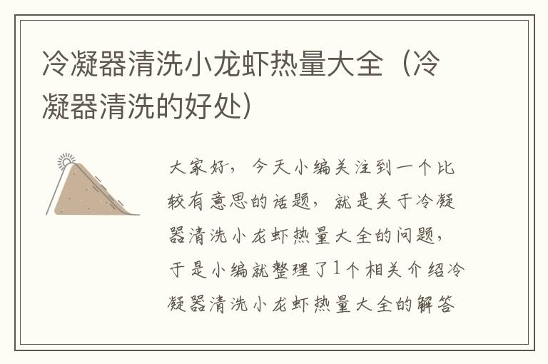 冷凝器清洗小龙虾热量大全(冷凝器清洗的好处)
