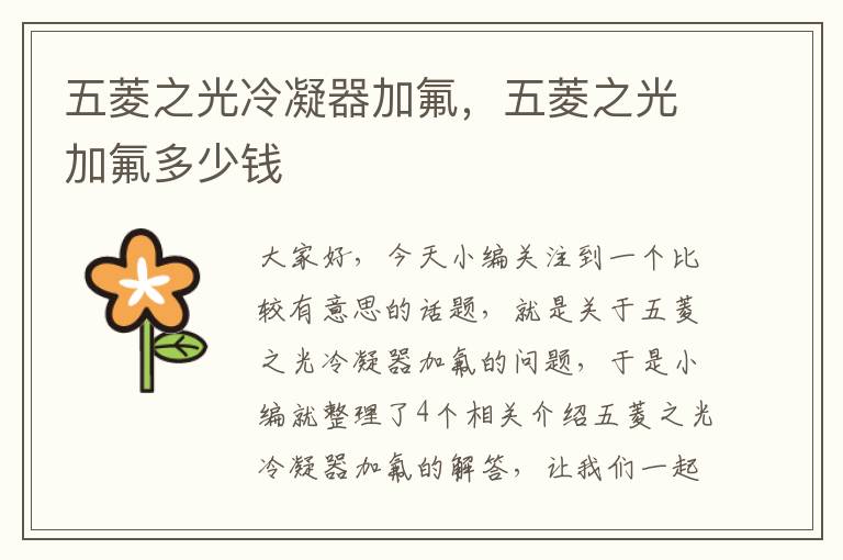 五菱之光冷凝器加氟,五菱之光加氟多少钱