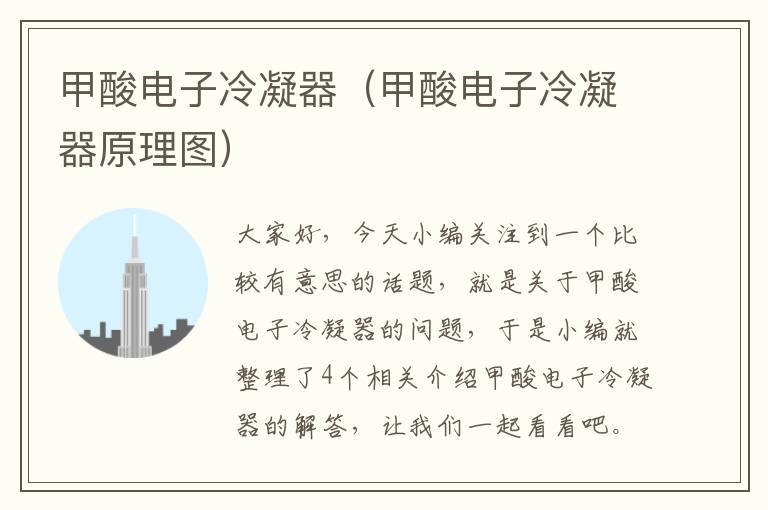 甲酸电子冷凝器(甲酸电子冷凝器原理图)